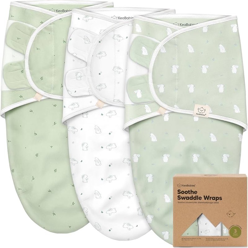 KeaBabies 3-Pack Organic Baby Swaddle Sleep Sacks - Swaddles for Newborns, Infant 3-6 Months, Baby G