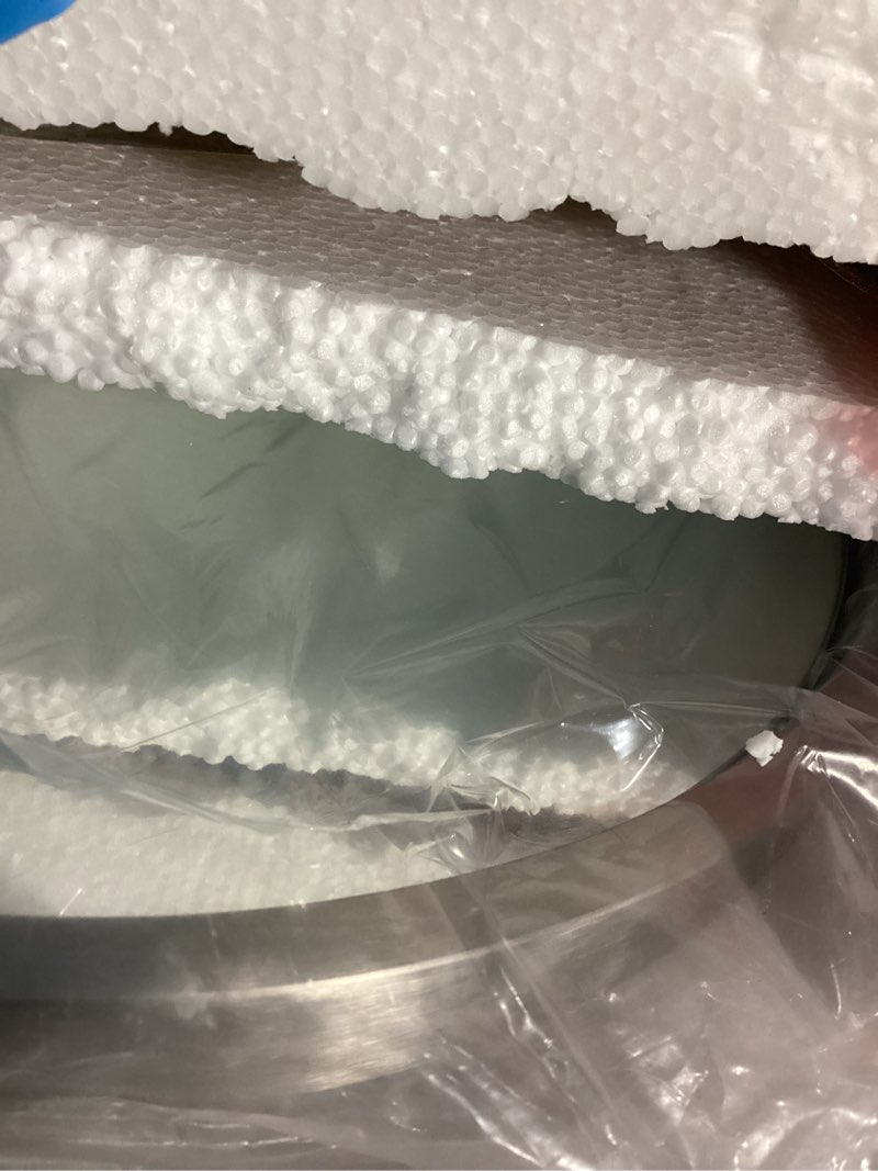 Condition photo showing Good Condition for ANDY STAR Brushed Nickel Oval Bathroom Mirror for Over Sink, 24x36 Inch Bathroom Vanity Mirror with Unique Oblong Tube Metal Frame-Modern Clean Design with Anti-Rust Stainless Steel Frame Brushed Nickel 36"L x 24"W