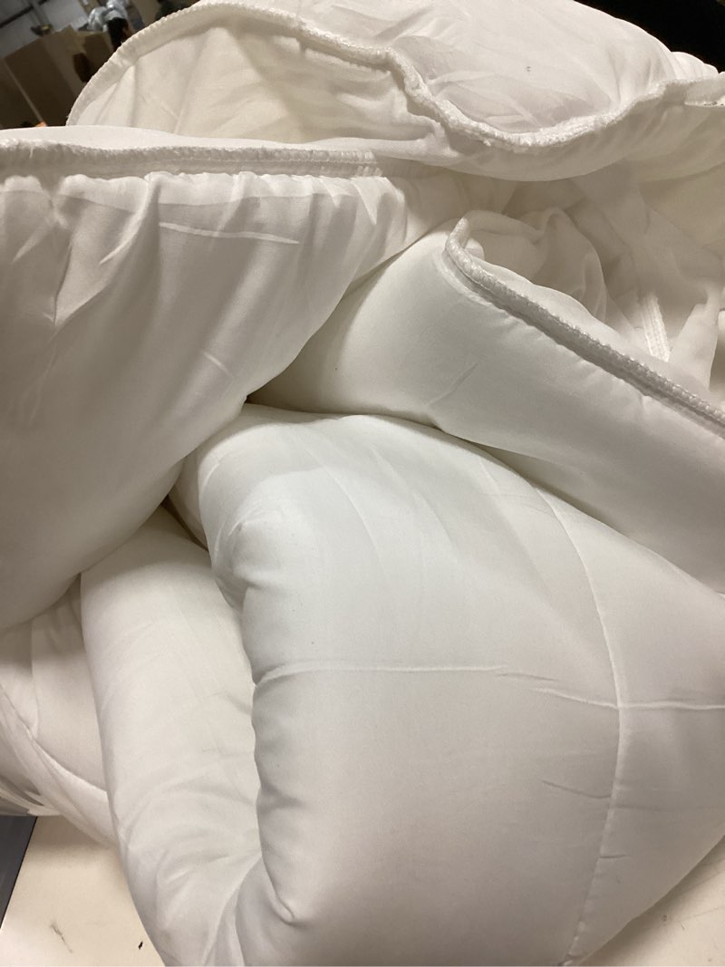 Condition photo showing As Is for ultra soft king size mattress topper - viscose made from bamboo pillow top mattress pad for back pain relief - naturally cooling for hot sleepers, white white king