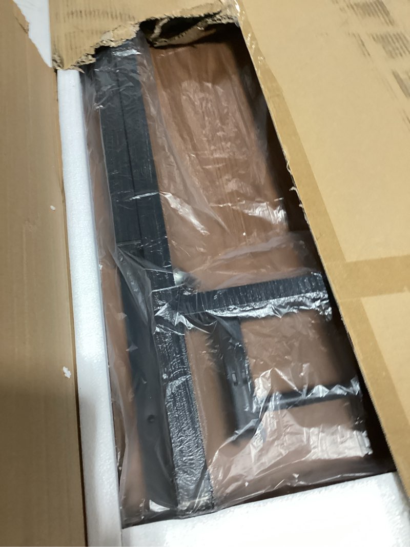 Condition photo showing Good Condition for Frylr Small Folding Computer Desk – 43.3 Inch Portable Table for Craft and Study, Lightweight Desk for Small Spaces, Foldable Laptop Table Built-in AC/USB Outlets for Convenience, Dark Walnut 43.3 x 19.7 Inch With Power Outlets Dark Walnut