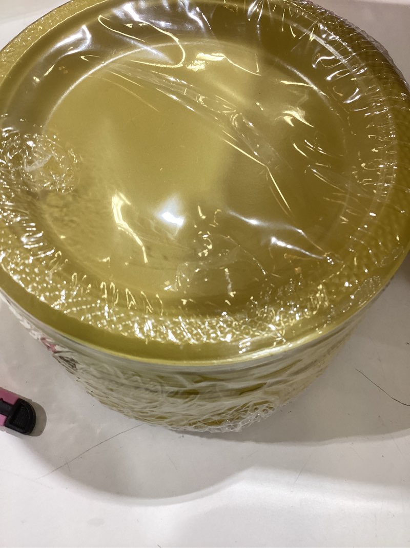 zopeal gold plastic dessert plates 6 inch round gold disposable plates heavy duty wedding di