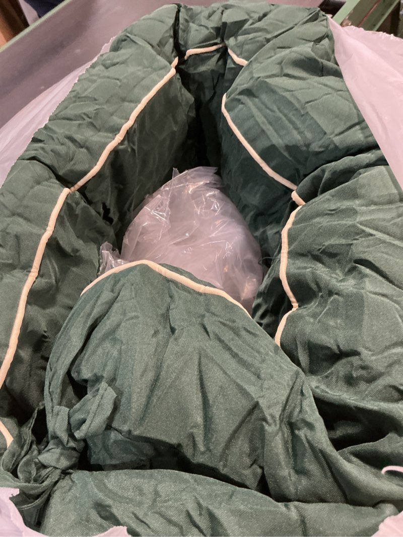 Condition photo showing Good Condition for Porch Swing Cushions, Outdoor Swing Replacement Cushions 3 Seater with Backrest, Thickened Waterproof Bench Cushion with Ties for Patio, Outdoor, Backyard and Garden (Green)