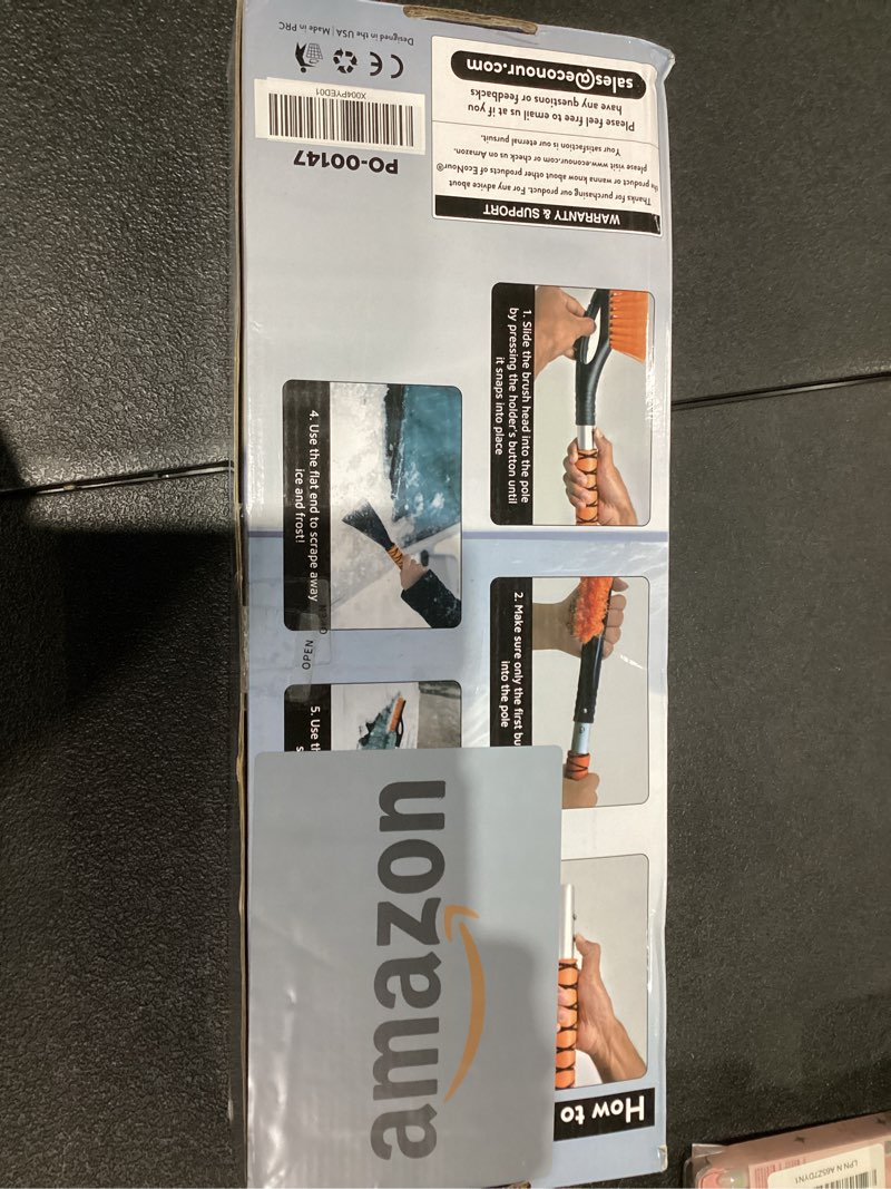 Condition photo showing Good Condition for EcoNour 27" Car Snow Brush and Ice Scrapers for Car Windshield (2 Pack) | Scratch Free Bristle Head Snow Brush & Tough Window Snow Scraper with Aluminium Body | Snow Removal Winter Car Accessories Blue & Orange