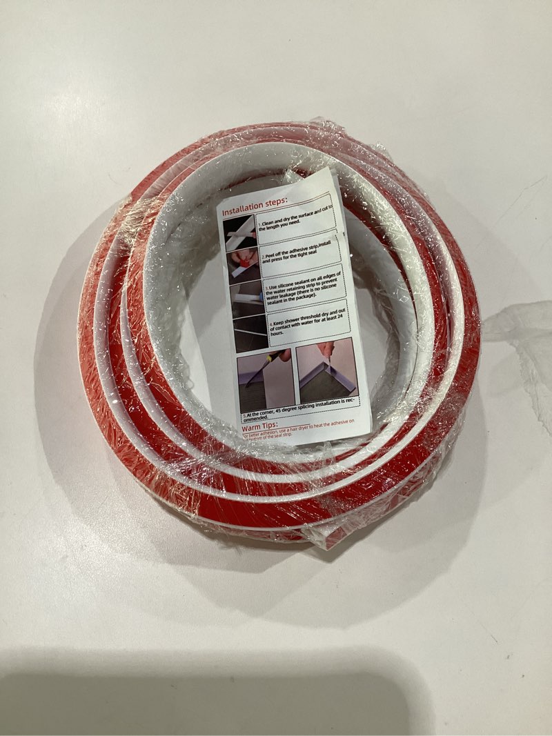 Condition photo showing Good Condition for flexible quarter round molding bendable molding trim,peel and stick silicone rubber edge trim for floor,tub,cabinet,flexible shoe molding around curved stairs,columns and wall-118” l x 0.6” w x 0.6” h 118inch white