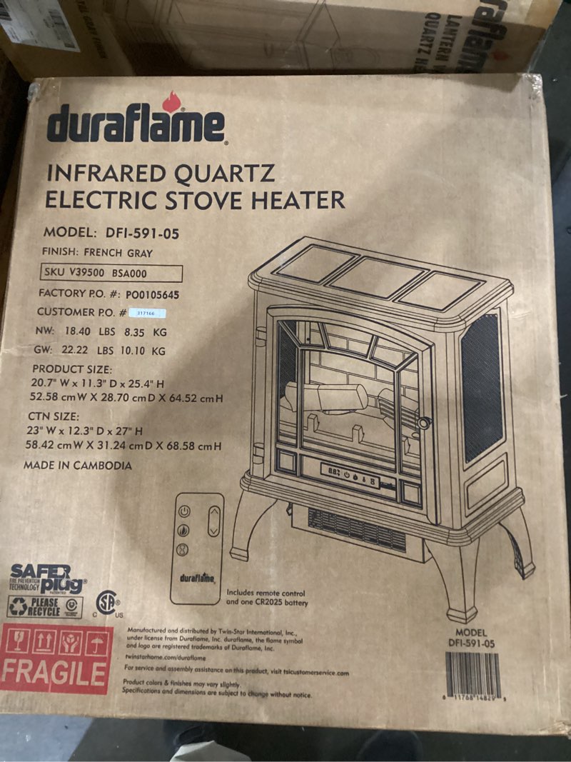 Condition photo showing New/Like New for duraflame Infrared Quartz Electric Stove Heater - DFI-591-02 - French gray.