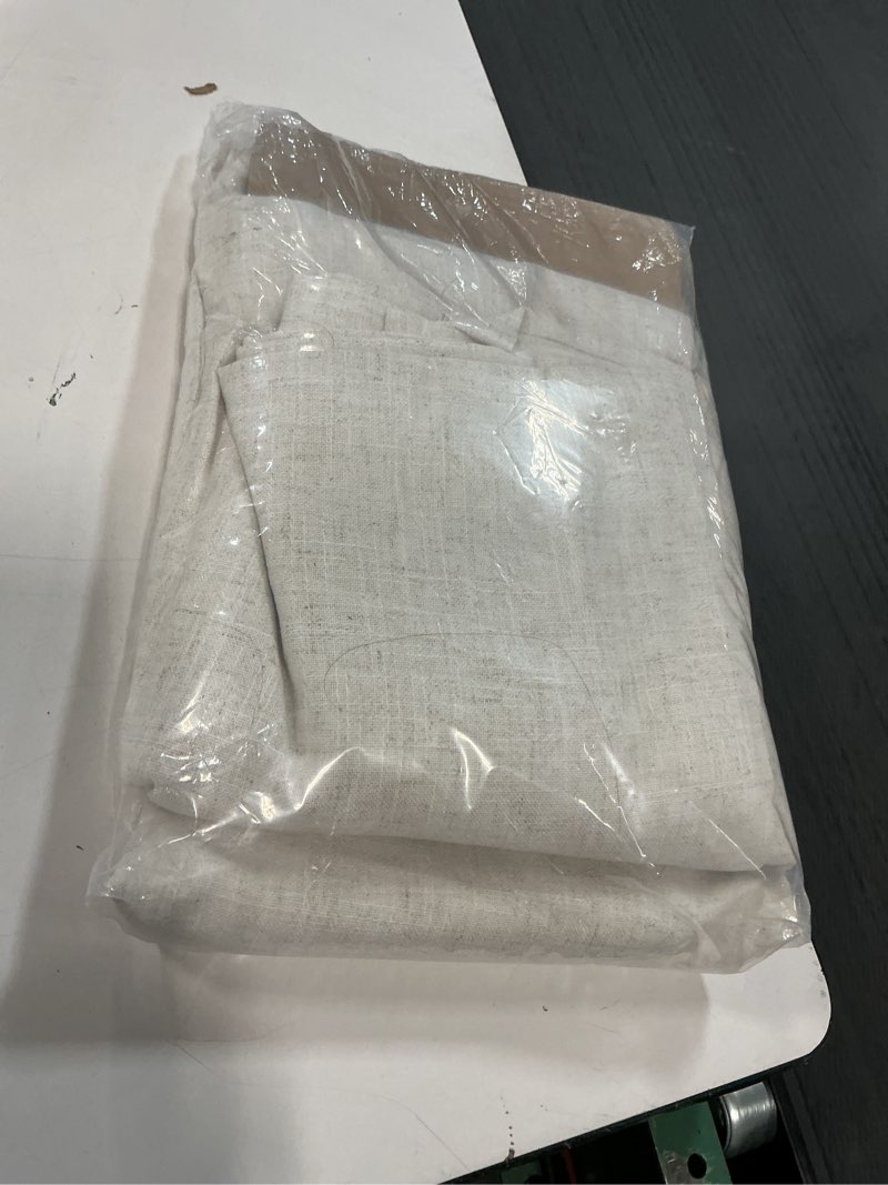 Condition photo showing Good Condition for joydeco linen curtains 2 panel set,light filtering, ivory on linen curtains 90 inch curtains for living room, cream drapes 90 inches long rod pocket back tab curtains (90" l x 37" w) ivory on linen 37"w x 90"l (pack of 2)