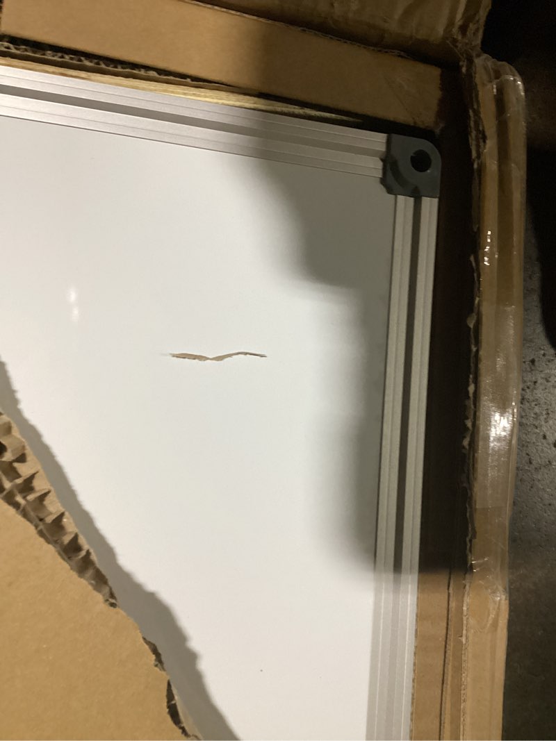 Condition photo showing As Is for JILoffice Large Magnetic White Board, Dry Erase Board 96 x 48 Inch, Silver Aluminum Frame Wall Mounted Board for Office Home and School 96 x 48 Inch Silver