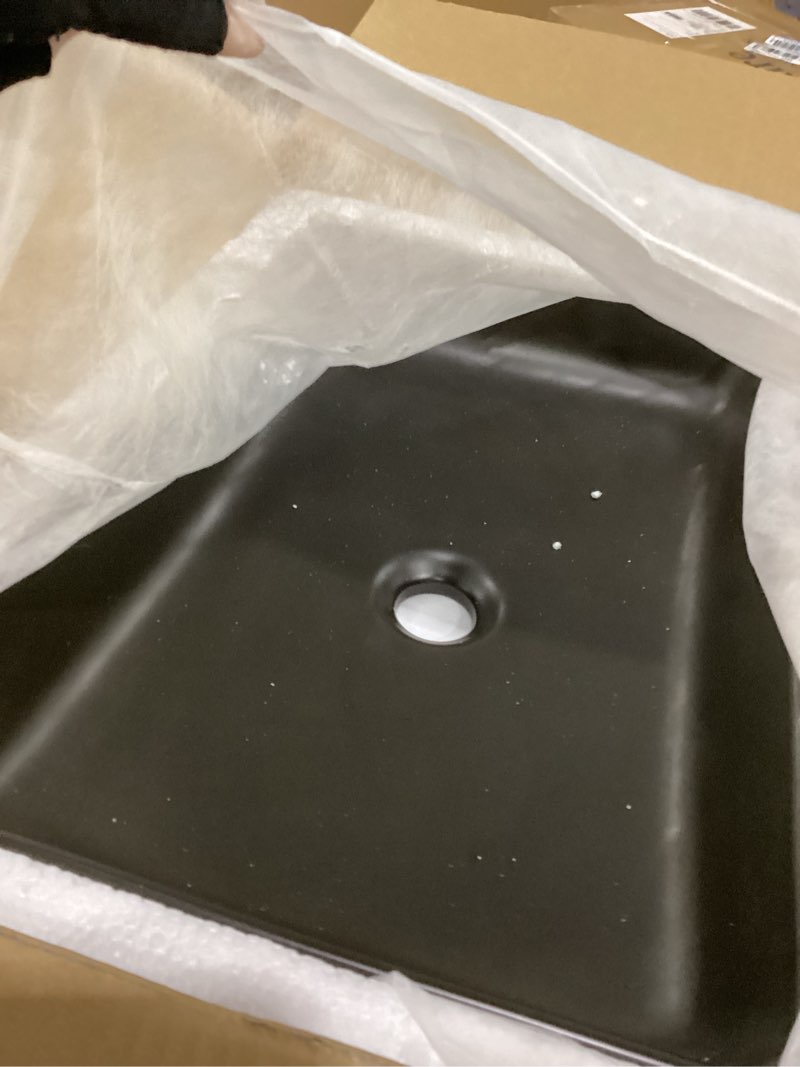 Condition photo showing Good Condition for kes matte black 20 inch bathroom vessel sink above counter rectangular countertop sink for cabinet lavatory vanity, ceramic, bvs123s50-bk 19.9" x 13.4" rectangle matt black