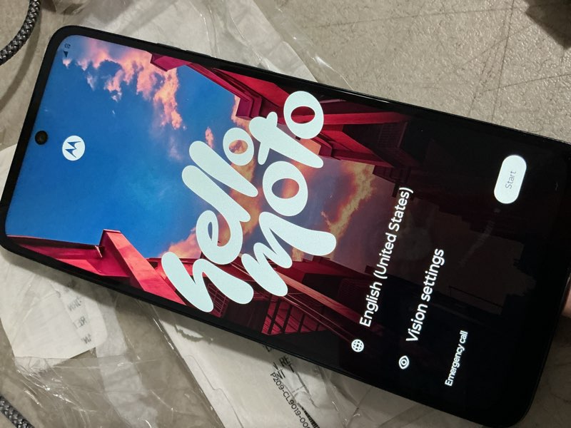 Condition photo showing New/Like New for working verified—at&t moto g play 26, 64gb, green - prepaid smartphone