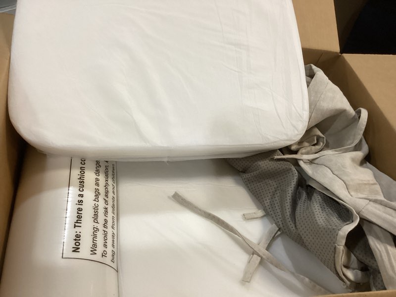 Condition photo showing Good Condition for aaaaacessories d-shaped chair cushions, 2" thick dining chair pads with ties and removable, machine-washable cover, 17" x 16", set of 6, natural linen natural linen 6 count(pack of 1)