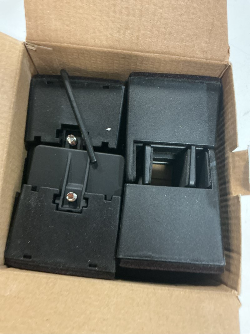 Condition photo showing Good Condition for 4Pack Bed Risers with Adjustable Screw Clamp, Fit Thickness of Furniture Frame from 0 to 2 Inch, Elevation in Heights 2" Heavy Duty Risers for Lifting Couch Desk Table Cabinet Nightstand, Black Black 2'', Fits Furniture Frame Below 2"