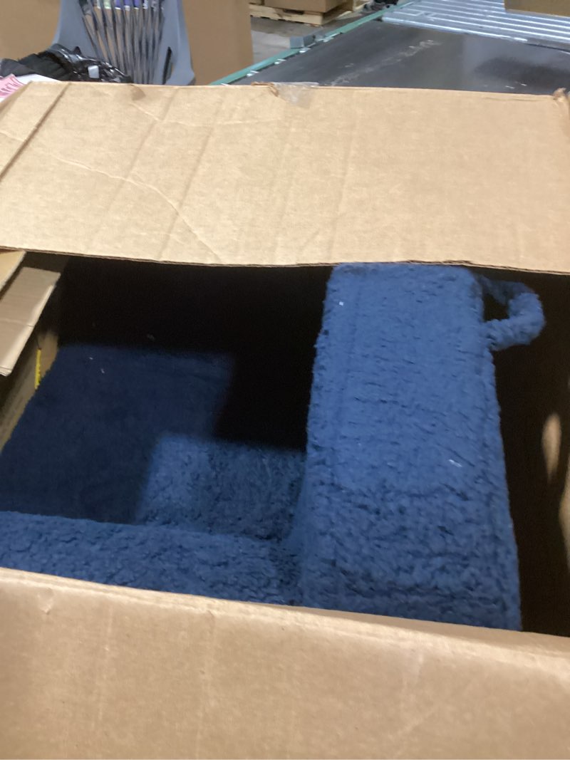 Condition photo showing Good Condition for Kids Snuggly-Soft Sherpa Chair, Cuddly Toddler Foam Chair for Boys and Girls, Dark Blue