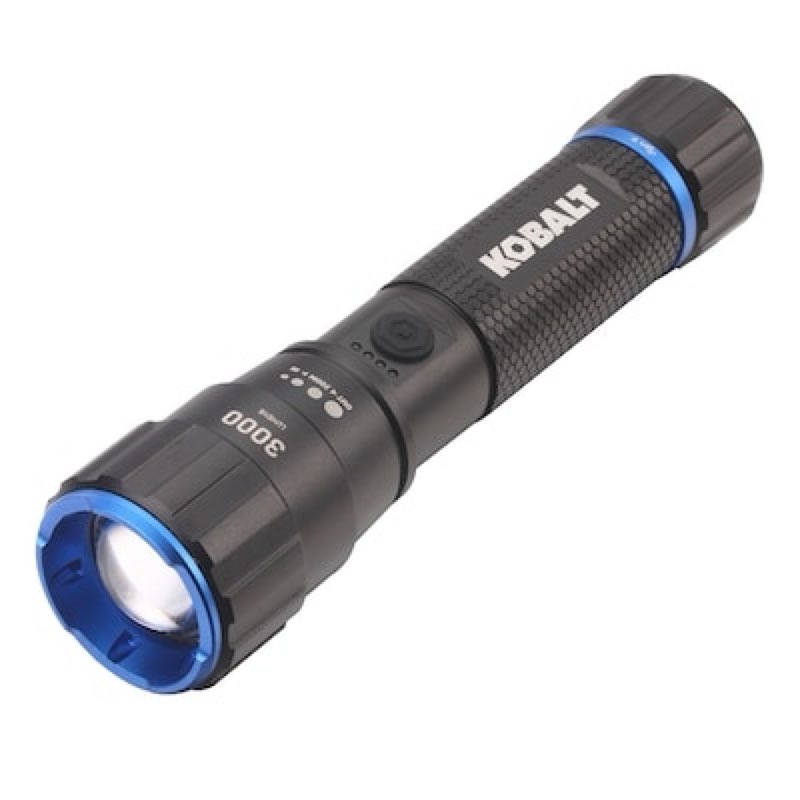kobalt 3000-lumen 5 -adjustable mode led rechargeable flashlight