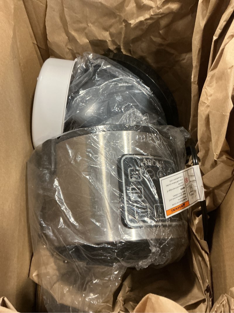 Condition photo showing As Is for AROMA Digital Rice Cooker, 4-Cup (Uncooked) / 8-Cup (Cooked), Steamer, Grain Cooker, Multicooker, 2 Qt, Stainless Steel Exterior, ARC-914SBD 4 Cup Uncooked / 8 Cup Cooked