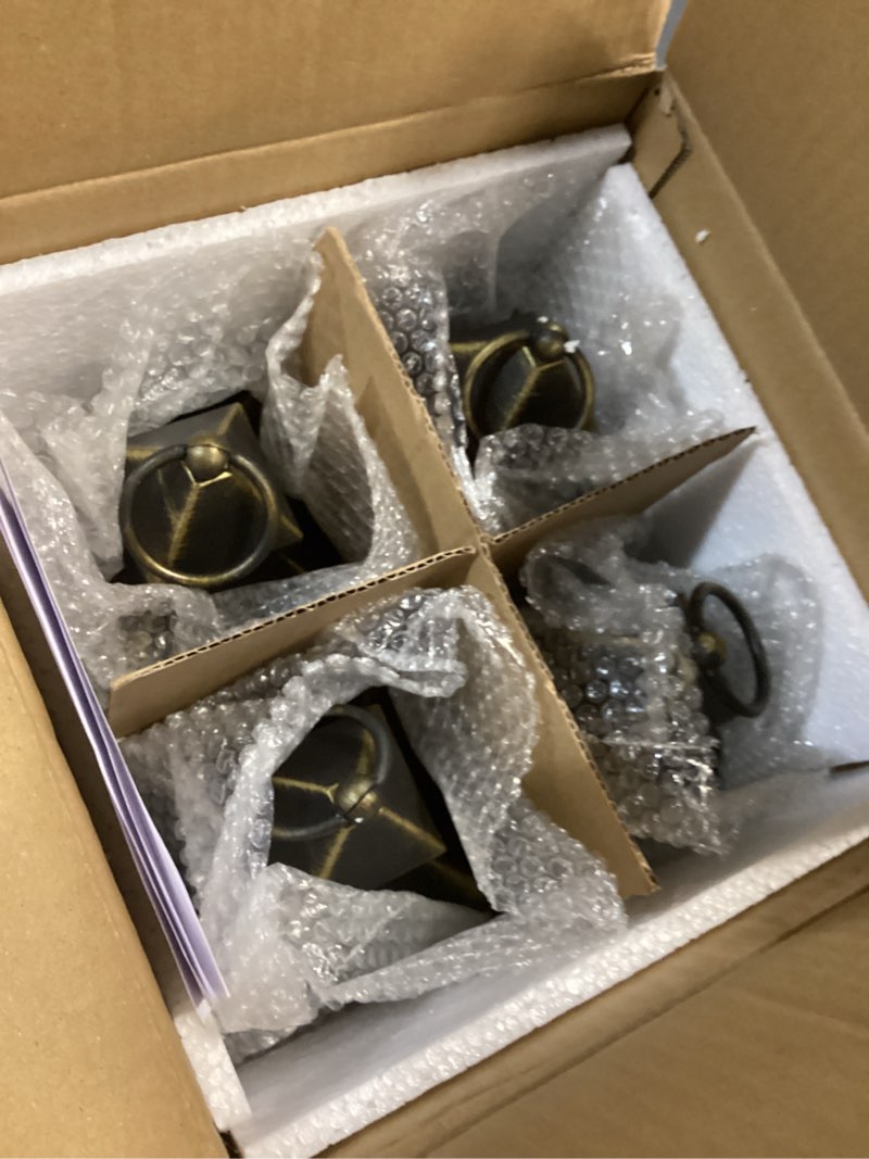 Condition photo showing New/Like New for Yongmao Vintage Golden Brushed Black Lantern Decorative LED Flickering Flameless Candle with Timer, Battery Powered LED Decorative Hanging Lanterns for Indoor Outdoor Garden Yard Home Decor(4 Pack) A-Black gold 4Pack