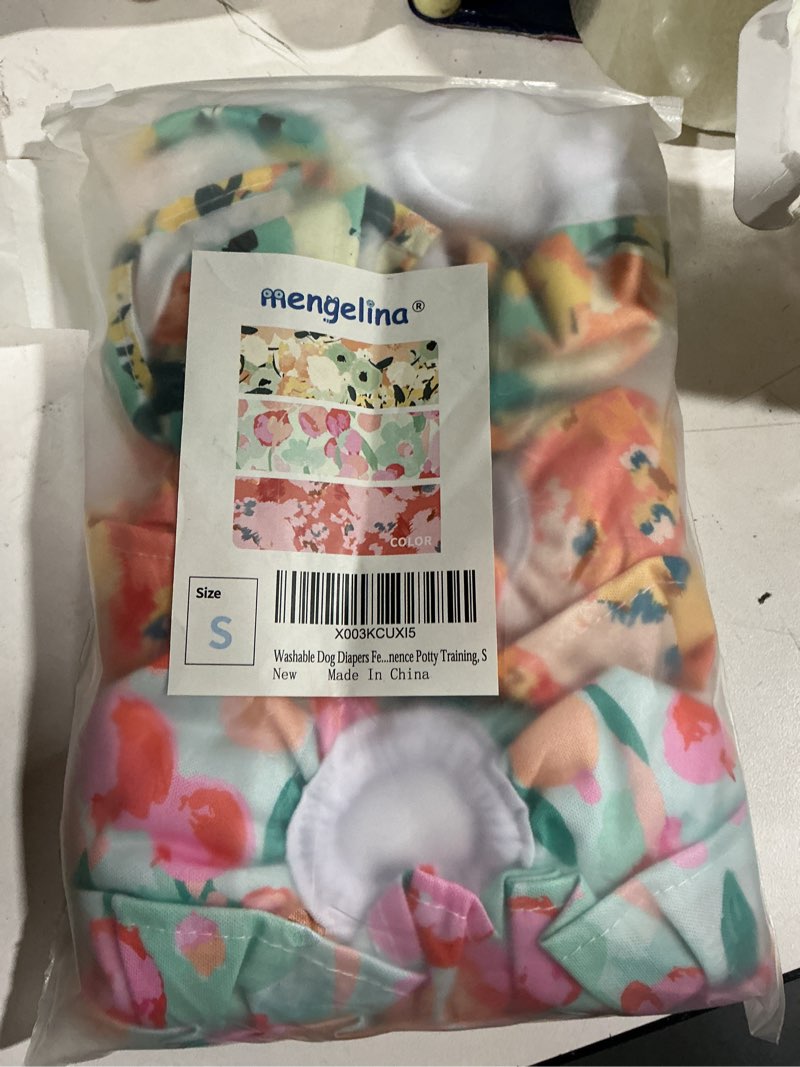Condition photo showing Good Condition for washable dog diapers female 3 pack reusable premium highly absorbent doggie diaper, flexible puppy diaper, durable leak-proof dog diapers for period heat incontinence potty training, s lake & autumn scenery small