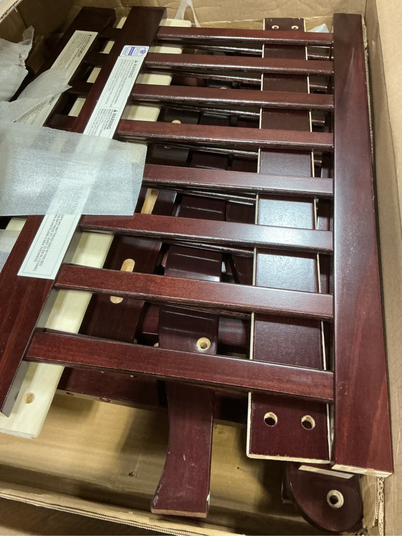 Condition photo showing As Is for delta children essex 4-in-1 convertible crib - greenguard gold certified, chestnut chestnut crib