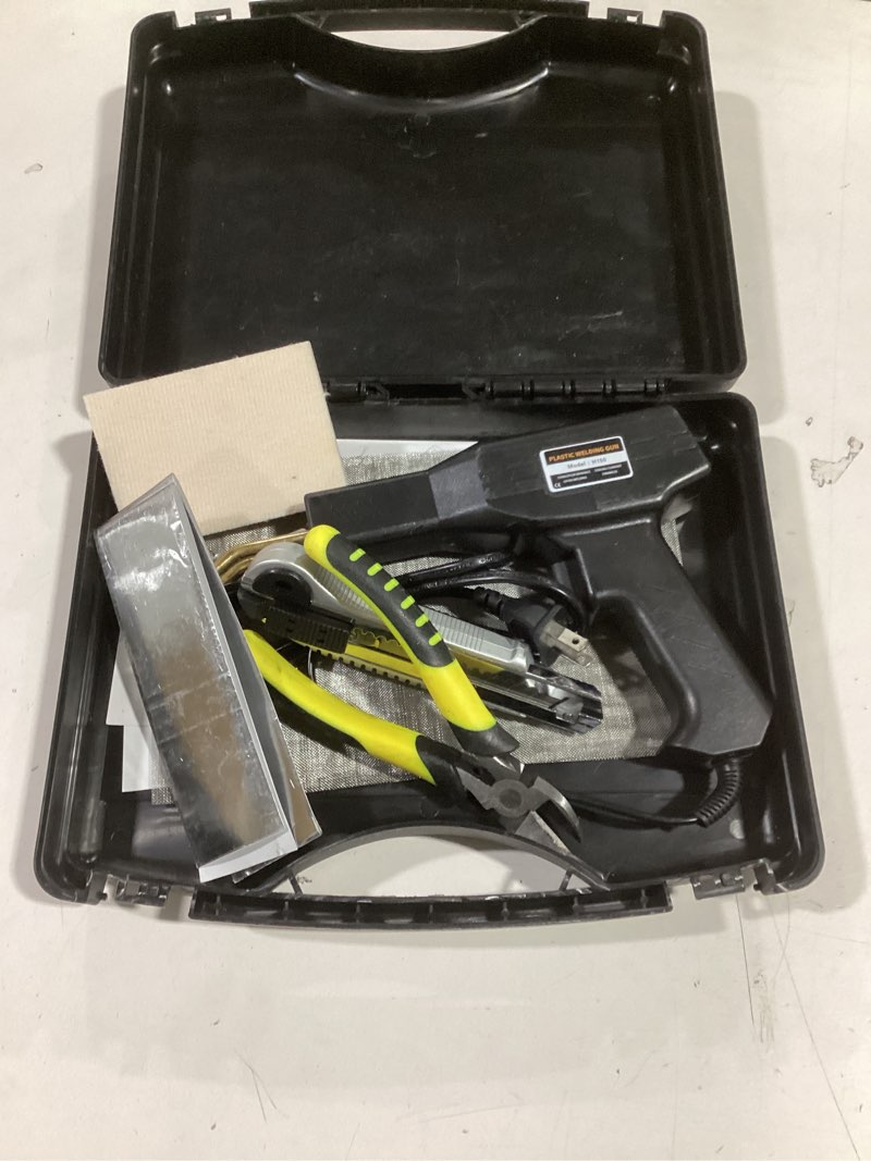 Condition photo showing As Is for 220w Plastic Welder,Upgraded 2 in 1 Plastic Welding Kit,Plastic Repair Kit 1000pcs Hot Staples & 92pcs Plastic Welding Rods for Car Bumper Plastic Crack Repair(Black)
