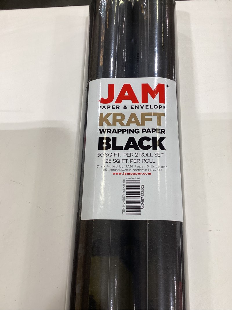 black wrapping paper set of 2 