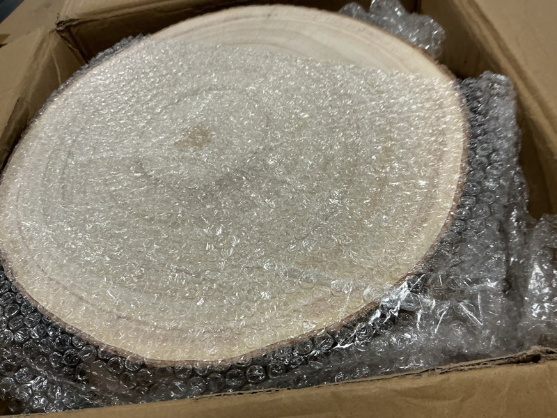 Condition photo showing New/Like New for tioncy 20 pcs natural large wood slices for wedding centerpieces decor round unfinished wood slab for tables wooden circle for diy crafts rustic centerpiece(14-15 inch)