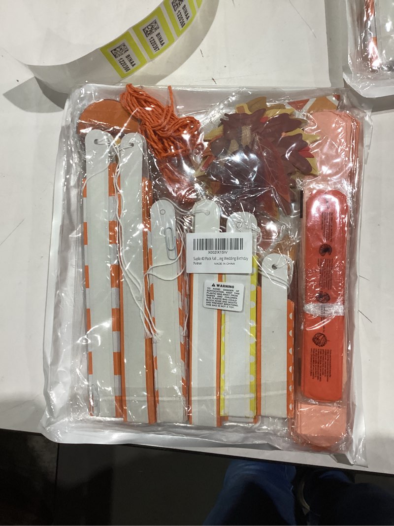 Condition photo showing New/Like New for Supla 40 Pack Fall Party Decorations Set – Includes Autumn Hanging Paper Fans Pom Poms Fall Maple Leaves Party Swirls Streamers Fall Banner Backdrop Garland String for Thanksgiving Wedding Birthday