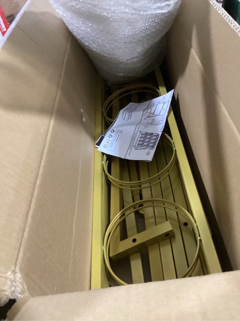 Condition photo showing Good Condition for flower display stand with 12 buckets, gold flower cart with wheels 3 layers metal flower bar stand moving flower stand florist bouquet shelf for weddings party ceremony indoor outdoor garden 35.43"l x 23.62"w x 41.34"h gold