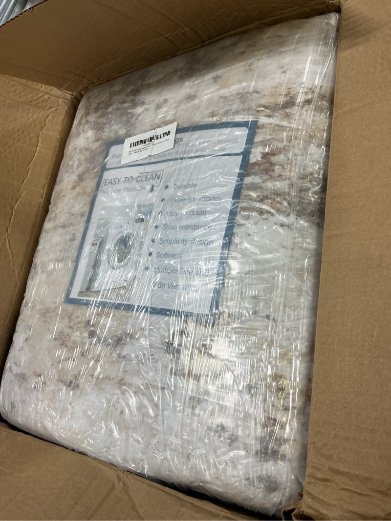 Condition photo showing Good Condition for Washable Area Rugs 8'x10' Non-Slip Modern Abstract Soft for Living Room Entryway Bedroom Nursery, Print Pattern, Neutral Brown Gray Gray/Neutral Brown 8' x 10' (Rectangular)