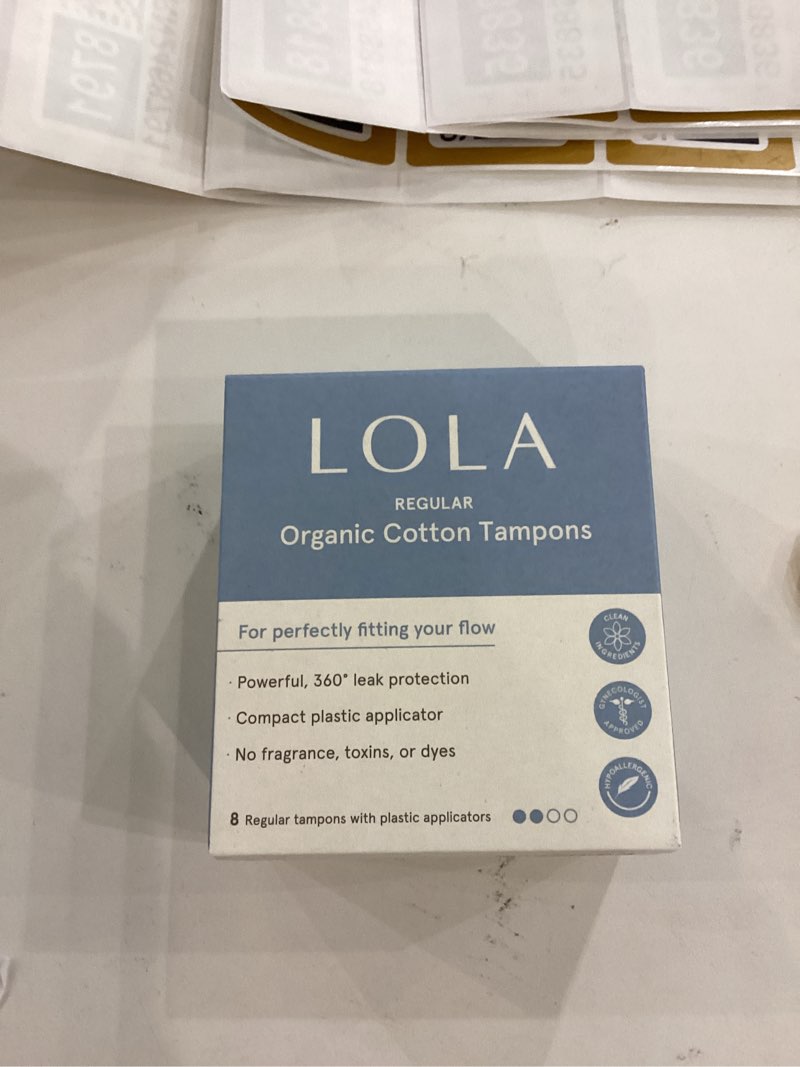 lola organic cotton tampons, 8 count - tampons regular, period feminine hygiene products, hsa fsa ap