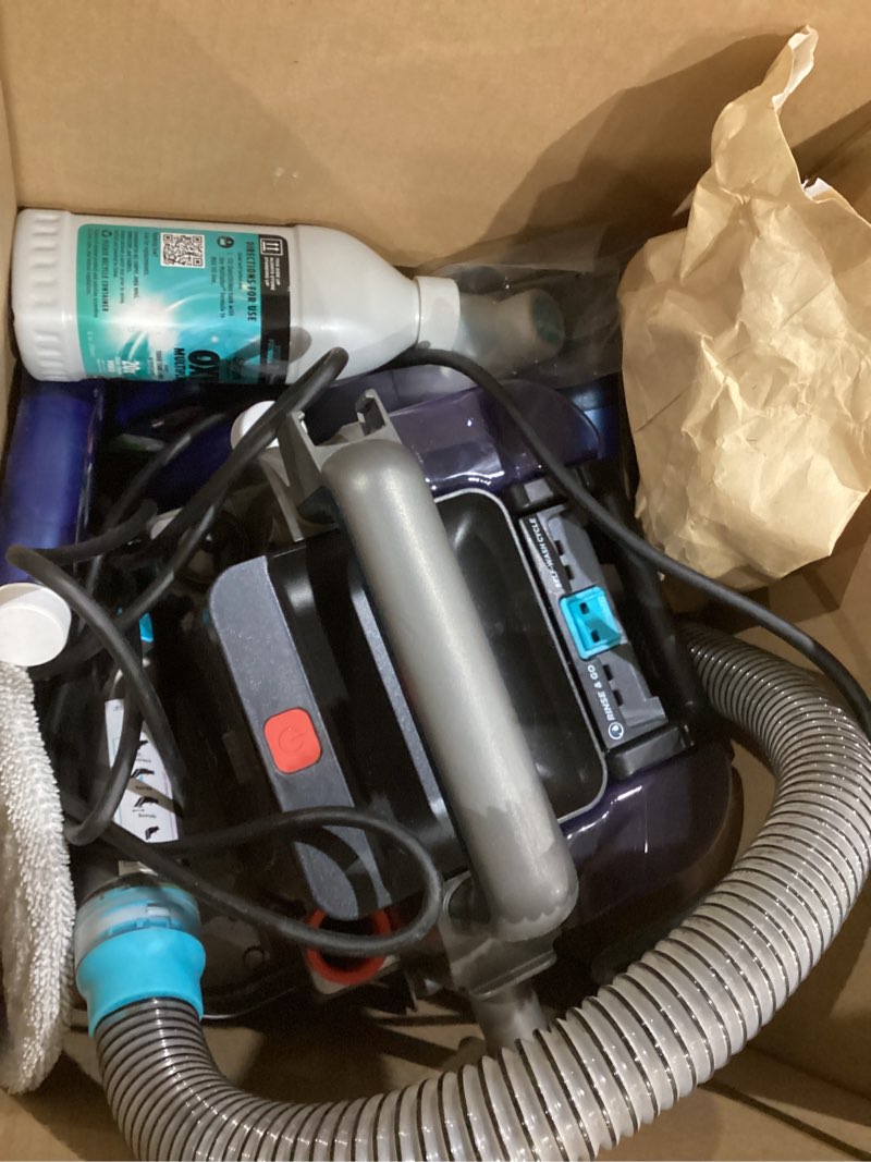 Condition photo showing Good Condition for shark stainstriker hairpro portable carpet, upholstery & area rug cleaner, stain, hair & odor remover, 3 tools & dual activated solution, teal, px253brn stainstriker w/ hairpro (teal)