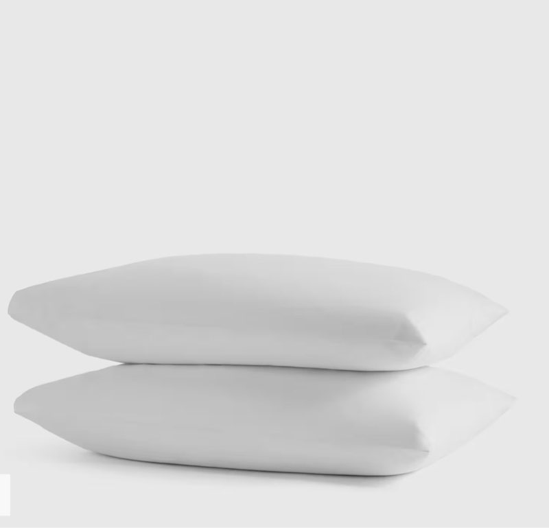 quince organic crisp percale pillowcase set standard white 