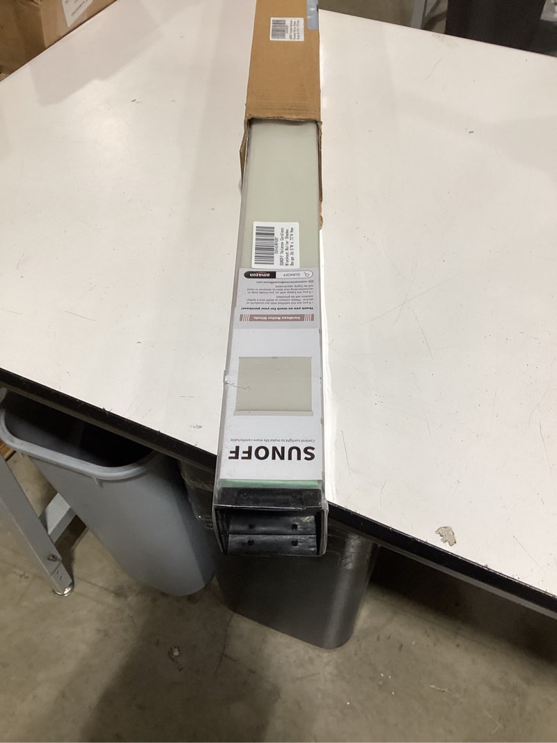 Condition photo showing Good Condition for sunoff cordless blackout roller shades blinds for windows free-stop,pull down room darkening with valance,thermal insulated woven fabric window door blinds for home,office,beige 36.5" w x 72" h 36.5"w x 72"h beige