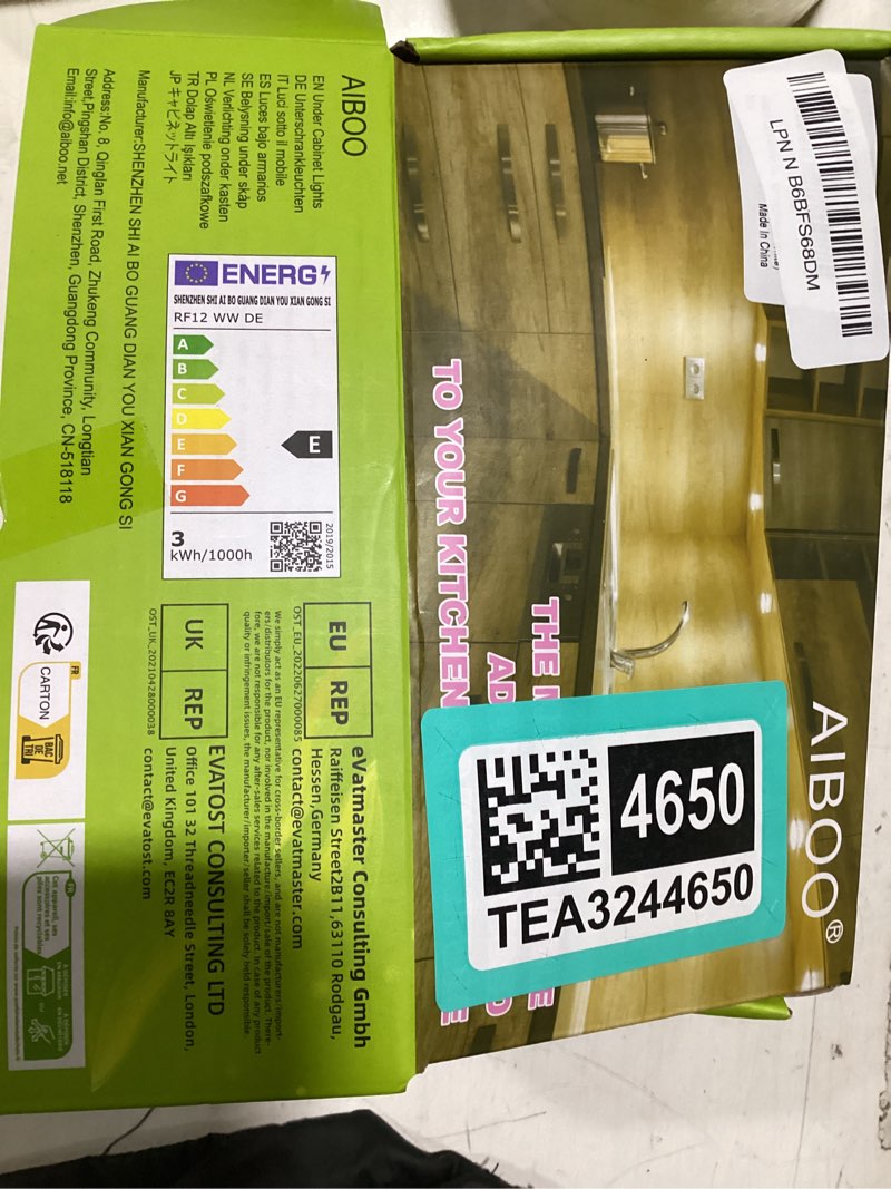 Condition photo showing Good Condition for aiboo led under cabinet lighting kit 4 packs 12v low profile puck lights with dimmable wireless rf remote for kitchen, counter, gun safe lighting(warm white)
