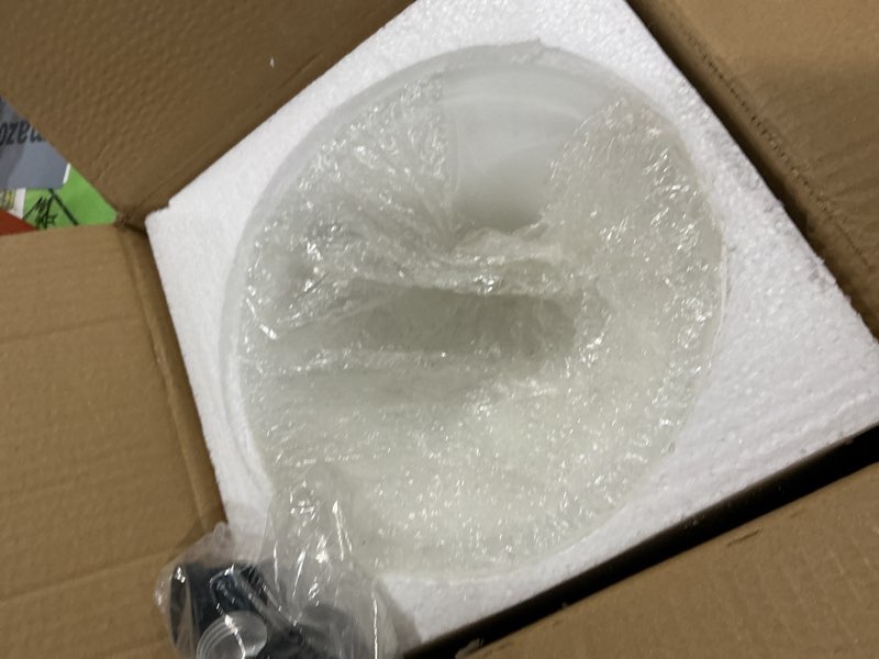 Condition photo showing Good Condition for glass lamp shade replacement with marble veins, shade replacement for torchiere lamp, alabaster glass bowl lampshade for e26 socket, creates soft light & warm ambiance, e26 socket included