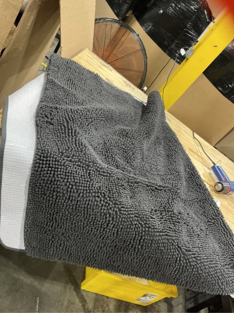 Condition photo showing New/Like New for olanly large bathroom rugs a soft absorbent chenille bath rugs, rubber backing quick dry, machine washable bath mats for bathroom floor, tub and shower, home decor accessories, dark grey 70\" x 46\" dark grey