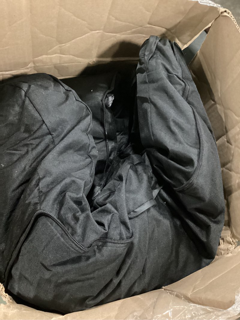 Condition photo showing As Is for Orthopedic Dog House - Outdoor Waterproof Dog Shelter w/Porch - Indoor Pet House w/Egg-Crate Foam - Cooling - Machine Washable - Ideal for Extra Large Breeds & Fits 42-Inch Crate - 41"x27" 41"L x 27"W x 28"Th Black