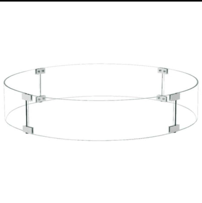 COSIEST Outdoor Fire Pit Glass Wind Guard  Round  29x5.5 inches