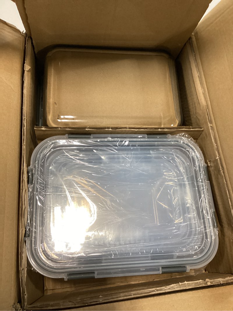 Condition photo showing New/Like New for m mcirco 67.4oz(8.3 cup), 33.8oz(4.2 cup)& 18.6oz(2.1 cup) extra large glass food storage containers set with lids, 6 pack airtight glass storage container for microwave,oven,freezer dishwasher 6pcs