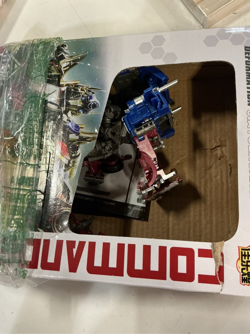Condition photo showing As Is for QCCX Car Robot Toys, Deformation Toy Cars, Action Figure with Two Extra Interchangeable Head - Part of Alloy