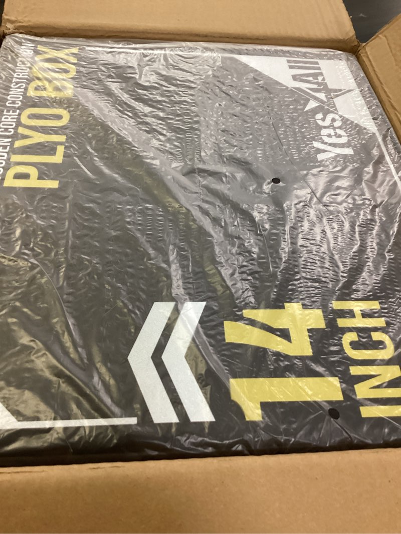 Condition photo showing New/Like New for yes4all 3-in-1 soft-padded plyo box with wooden core, non-slip multi-use cushioned plyometric jump box with vinyl cover for jumping, conditioning, strength training 16" x 14" x 12" c. upgraded version