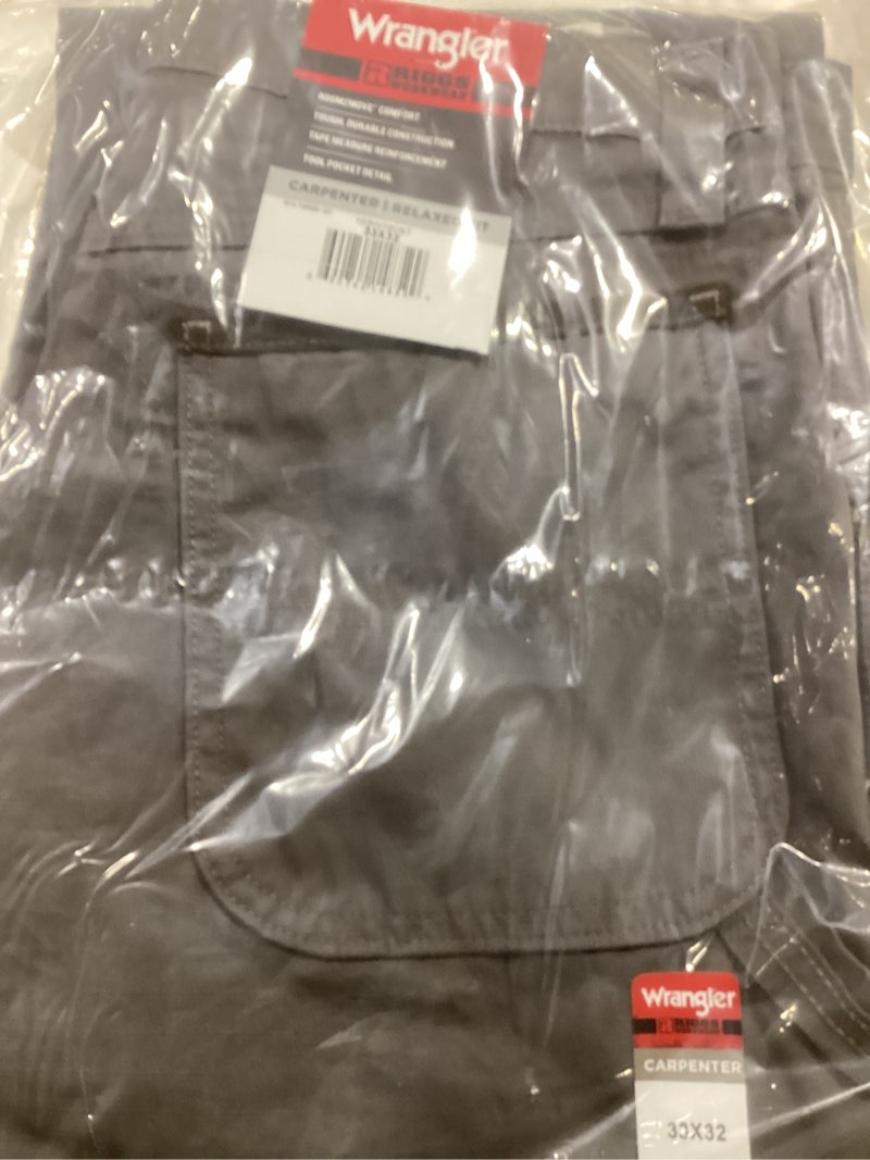 Wrangler Riggs Workwear Mens Ripstop Carpenter Jeans, Slate, 33W x 32L US