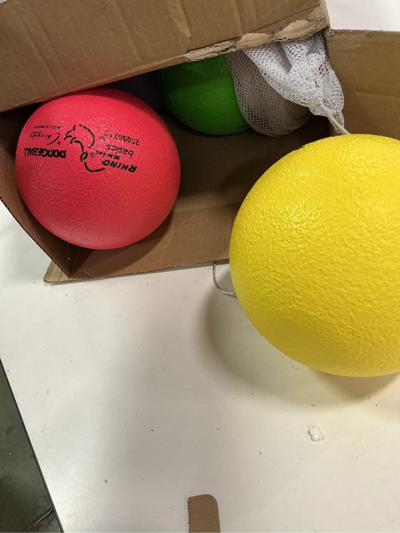 Condition photo showing Good Condition for Champion Sports Rhino Skin Dodgeball Set – 6 Soft Foam Dodgeballs with Tear-Resistant Coating, Grip Surface, Low Bounce, Mesh Bag, Indoor & Outdoor Playground or PE Class Ball Set – 6” or 7”