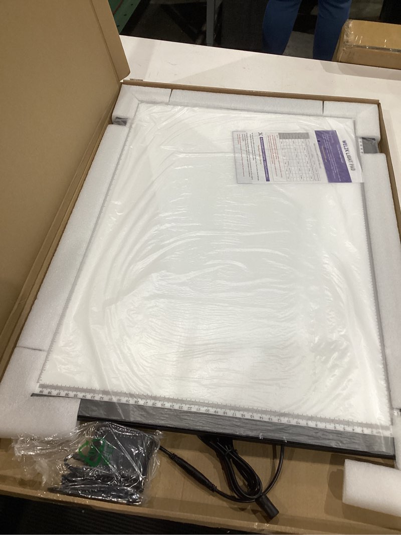 Condition photo showing Good Condition for welzk 10000+ lux high bright light pad a2, 3 colors light board with ul adapter. 10 levels/stepless dimming for diamond painting, tracing, drawing, sketching etc a2 3-colors
