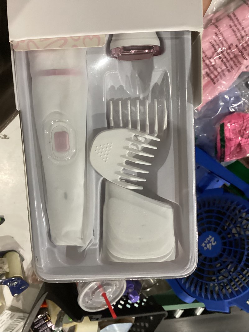 Condition photo showing Good Condition for pubic hair trimmer women - electric razors for women's body groomer, replaceable ceramic blade heads, face hair remover head, usb-c&dock charging, waterproof&easy cleaning 2-in-1 white