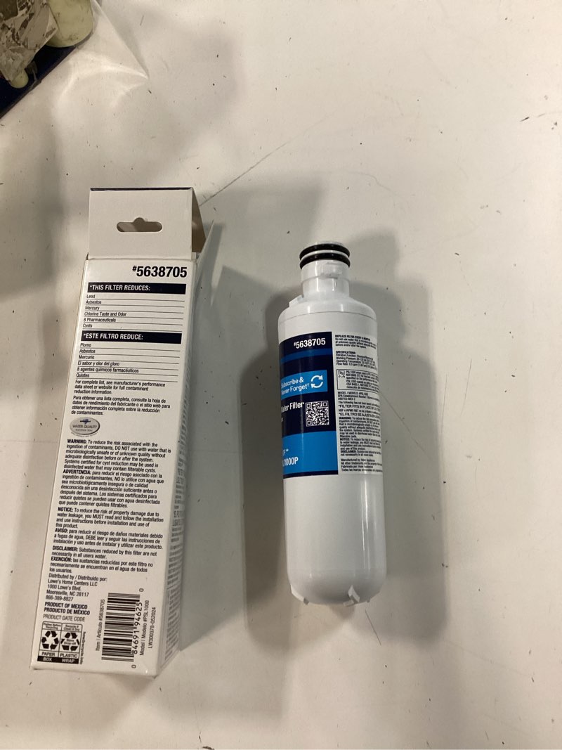 Condition photo showing As Is for project source twist refrigerator water filter fits lg filter lt1000p