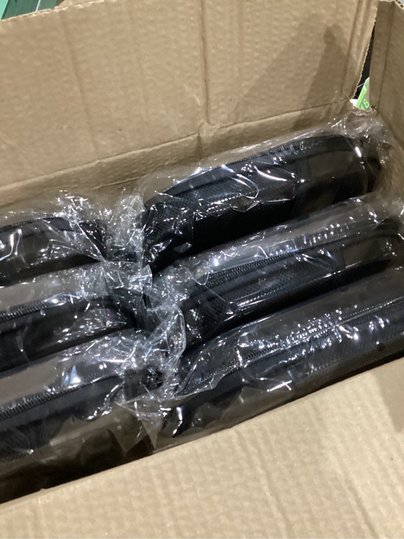 Condition photo showing New/Like New for Clear Hard Zipper Case Mesh Hard-Sided Premium Storage Case Plastic Clear Hard Shell Zipper Pouch Portable Travel Organizer Box for Building Blocks Cosmetics Makeup Pencil (6, Black) Black 6