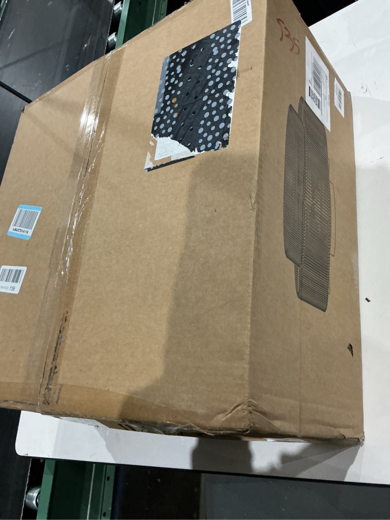 Condition photo showing Good Condition for 20 Inch Boho Caged Ceiling Fans with Lights Flush Mount, Layered Rattan Ceiling Fan with Light Remote Control with Reversible 6 Speeds for Bedroom, Nursery, Living Room, E12 Base, Indoor Gold 20" Layered Rattan Boho Caged Ceiling Fan with Lights