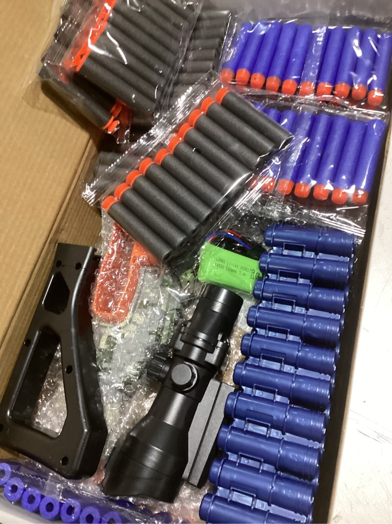 Condition photo showing Good Condition for electric automatic toy with scope, jakmean toy blaster with 30 dart clips and 100 foam darts, outdoor shooting games toys for 6-12 year old boys & girls adults, gifts for birthday xmas, green