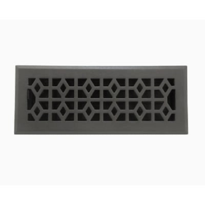 allen + roth 4-in x 12-in maximum airflow steel pewter marquis design floor register