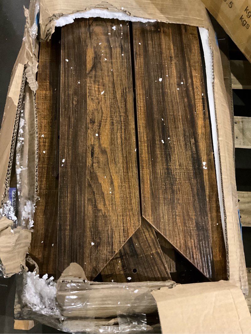 Condition photo showing As Is for Tribesigns Farmhouse Console Table, 47 Inches Entryway Console Table with Storage, Industrial Hallway Accent Table for Living Room, Entrance Rustic Brown