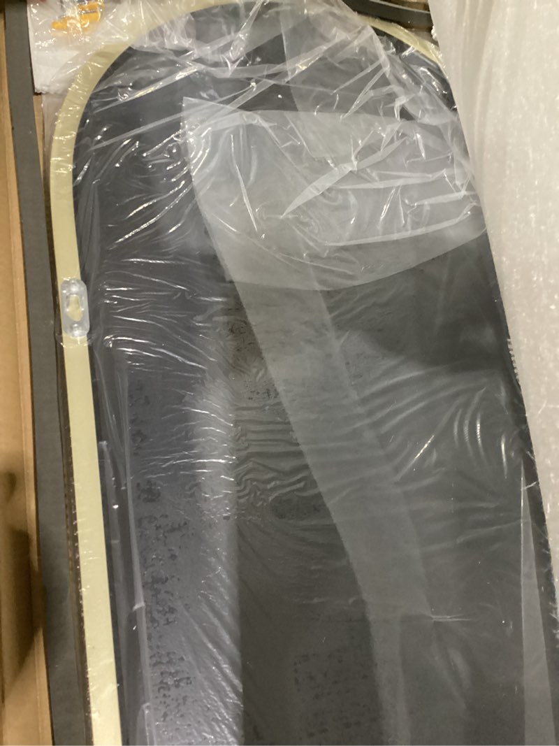 Condition photo showing New/Like New for 58"x18" arched full length mirror, floor mirror with stand, freestanding, wall mounted, arched-top full body mirror for bedroom, dressing room -gold